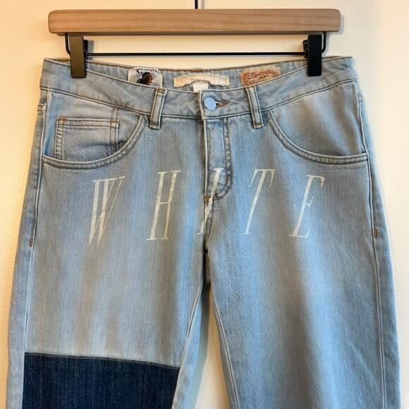 EUC Off-White Diagonal Stripe Patchwork Slim Jeans Size 26 Virgil Abloh Rare Y2K - Picture 13 of 16